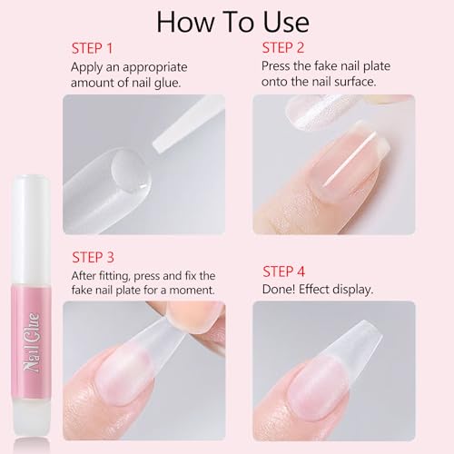 Nail Glue,Super Strong & Long-Lasting Nail Glue for Broken Acrylic Nails Press on Nails,Professional Ultra Quick Adhesive for Nail Art Supplies,0.07OZ/PCS(80PCS)