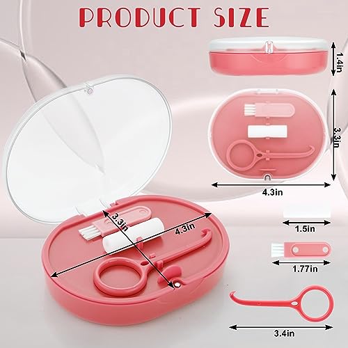 Double Layer Retainer Case Portable Aligner Case for Orthodontics Build In Mirror With Removal Tool,Chewies&Cleaning Brush Kit