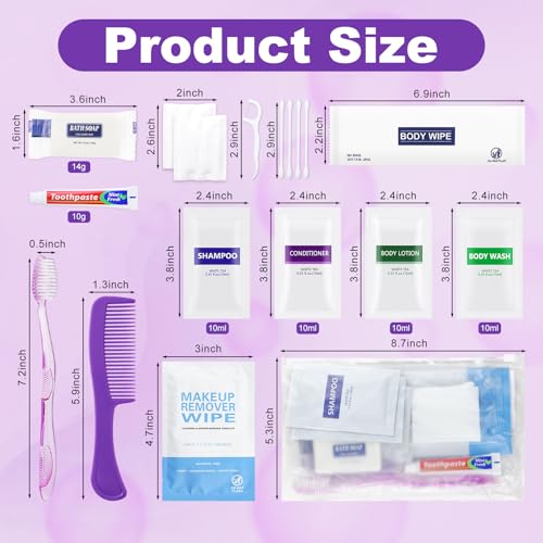 5 Kits Travel Toiletry Kit Bulk, Personal Hygiene Kit, Disposable Hygiene Kit Homeless Care Supplies Charity Kit For Home, Hotel, Camping, Travel