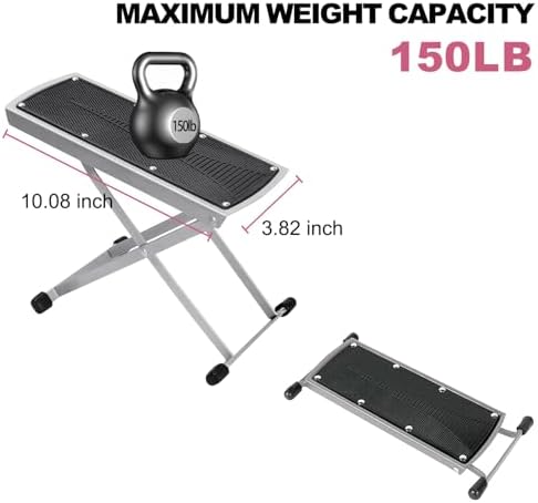 Pedicure Foot Rest, Adjustable Foot Stand with Non-Slip, Toe Separator - Easy at Home, No More Bending or Stretching, Beauty Pedicure Kit (Black)