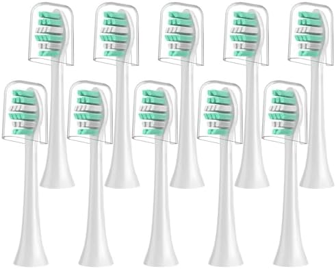 Replacement Toothbrush Heads for Philips Sonicare C2 Replacement Heads 10 Pack Vivena (White, Small)