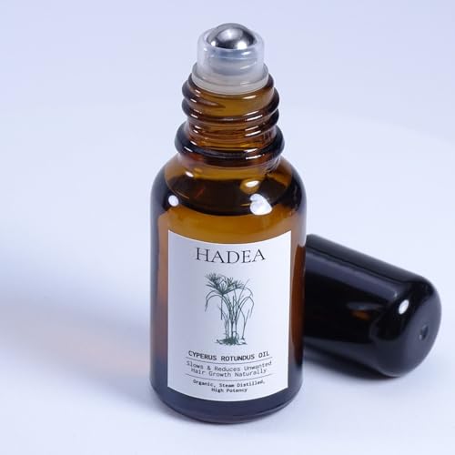 Cyperus Rotundus Oil to Reduce and Slow Down Unwanted Hair Growth, For PCOS, Hirsitusim, Any Unwanted Hair | Cypress Rotundus | Organic Cyprus Oil Travel Size Roll On (15 ml)