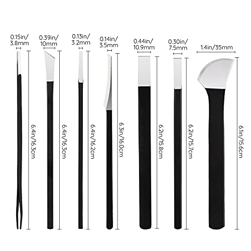 Pedicure Knife Set, Segbeauty 7 Pack Ingrown Toenail Tools with PU Storage Bag, High Manganese Steel Nail Knives Cuticle Remover, Professional Foot Repair Sharp Blade Kit for Nail Corn Callus