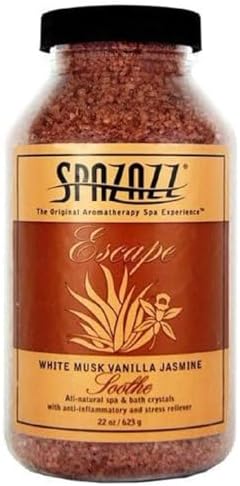 Spazazz SPZ-110 Escape Aromatherapy Crystals Container, 22-Ounce, White Musk Jasmine Vanilla Soothe
