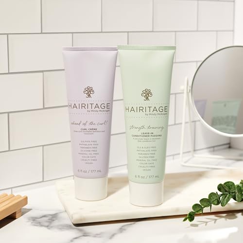 Hairitage Curl Cream + Leave in Conditioner Bundle - Jojoba Oil Curl Defining Cream for Curly Hair – Leave in Conditioner + Coconut Oil + Shea Butter – Hydrating + Moisturizing, Vegan + Cruelty-Free