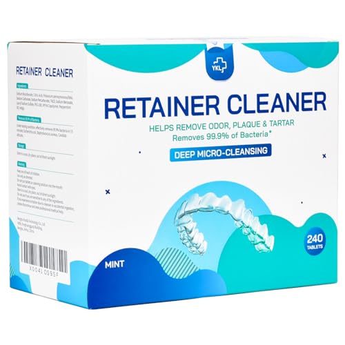 Retainer & Denture Cleaner Tablets (240 count) - Dental Aligner, Mouth & Night Guards, False Teeth Cleaning