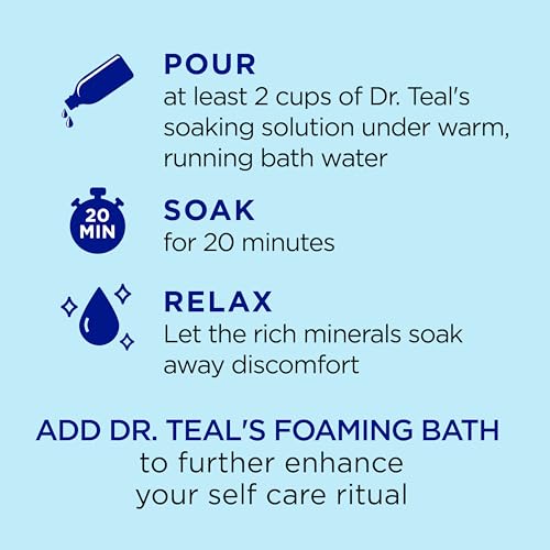 Dr Teal's Epsom Salt Magnesium Soak, Restorative Minerals with Magnesium, Potassium, Zinc & Essential Oils, 3 lbs (Pack of 4)