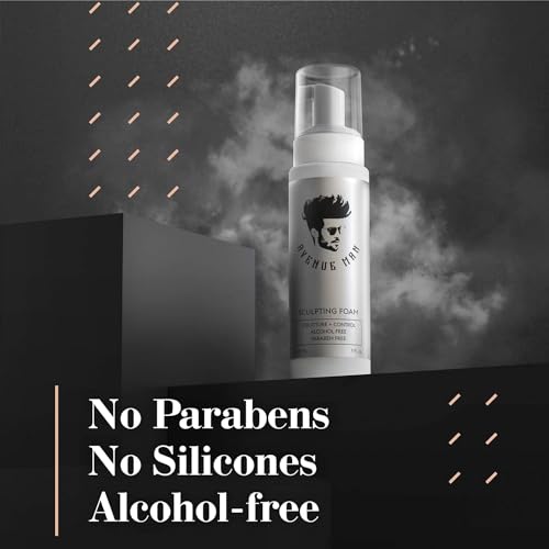 Avenue Man Unscented Sculpting Foam - Frizz Control & Firm Hold Hair Mousse for Men - Styling Hair Products - Mens Mousse for Hair Styling with No Crunch, Clean Texture & Long-Lasting Lift - 7 oz