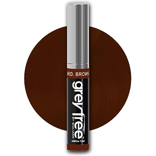Root touch up hair mascara temporary cover conceal gray roots hair lines eyebrows mens mustache and beards Medium-Brown