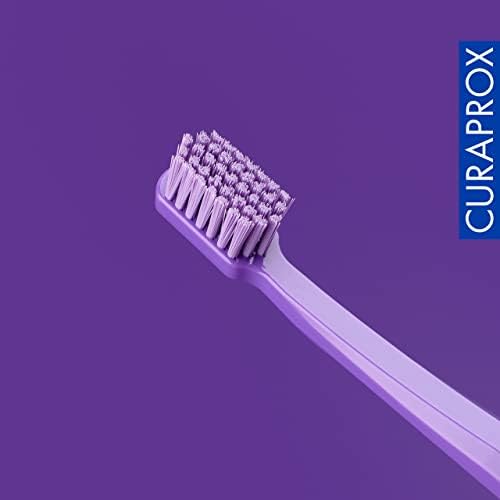Curaprox CS 1560 Soft Toothbrush with Ultra-Fine Filaments & Compact, Slightly Angled Toothbrush Head for Improved Tooth & Gum Health, 3 Pack