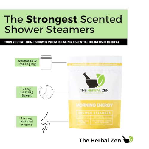 Morning Energy Shower Steamers Aromatherapy with Peppermint and Lemon Essential Oils Shower Bomb Aromatherapy, Spa Day Gifts, Self Care Gift, Birthday Gifts for Women and Men, Mothers Day Gift