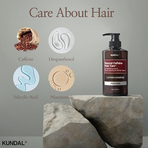 KUNDAL Korean Caffeine Scalp Shampoo [Cherry Blossom] – Sulfate-Free Hair Care with Menthol & Botanical Extracts – For Fuller-Looking Hair, Scalp Refresh & Strength – 16.9 Fl Oz