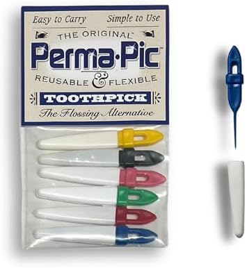 Original Perma Pic Reusable Toothpicks (6-Pack) - Flossing Alternative, Portable & Travel-Ready, Easy Clean, Durable Picks for Oral Hygiene on-The-Go
