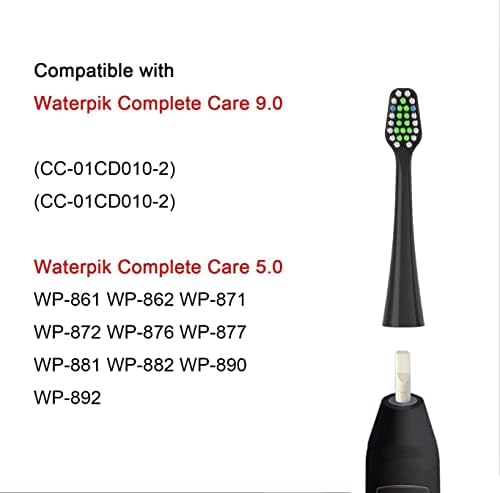 Replacement Toothbrush Heads Fits for Waterpik Complete Care 9.0 (CC-01), Care 5.0 (WP-862) Sonic Electric Tooth Brush Refill(8-pc), Pisonicleara