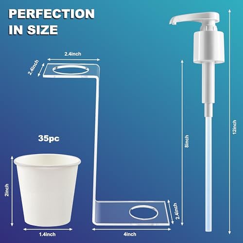 Practical Mouthwash Dispenser Specially Designed to Fit Only Listerine 1.5 or 1 L Bottles with Cups, Holder, and Pump.