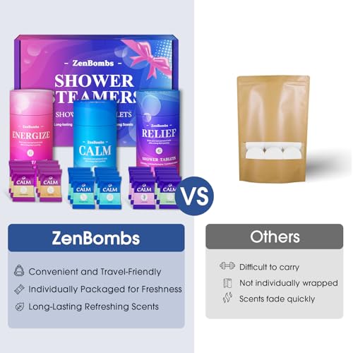 Shower Steamers, 18 Pack Set Shower Bombs with 6 Organic & Natural Fragrance, Self-Care & Relaxation Presents for Women and Men, Ideal for Personal Care and Birthday, Halloween Presents