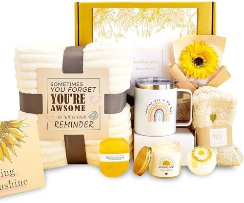 Get Well Gifts for Women After Surgery 10pc Gift Baskets Feel Better Spa Gift Basket Care Package for Mom Her Wife Friend Grandma