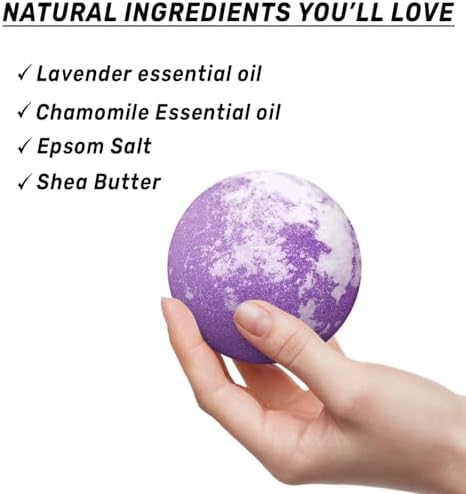 Deep Sleep Bubble Bath Bombs Infused with Lavender Chamomile Essential Oils Moisturizing Bath for Dry Skin and Relaxation Self Care Gift for Women