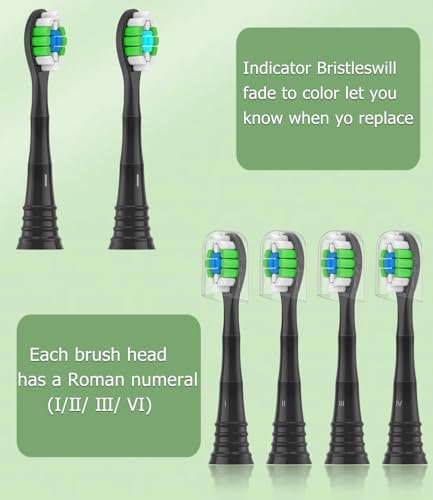 Replacement Toothbrush Heads Compatible with AquaSonic Black Series Vibe Series Duo Pro Elite Series Electric Toothbrush, 12 Count, Black