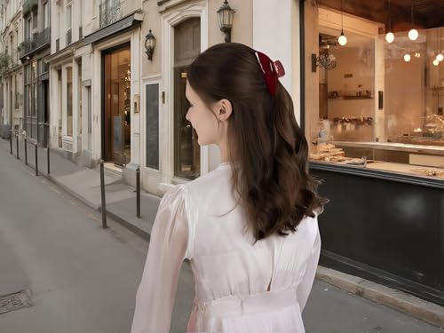 The OideGuiing Durable Acetate Hair Clips - 4-Inch Cherry Red Claw Clips for Fine and Thick Hair (Red)