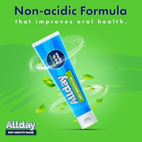 Allday Dry Mouth Treatment Gel - Maximum Strength Xylitol, Fast Acting, Non-Acidic (2 Tubes Inside One Box)