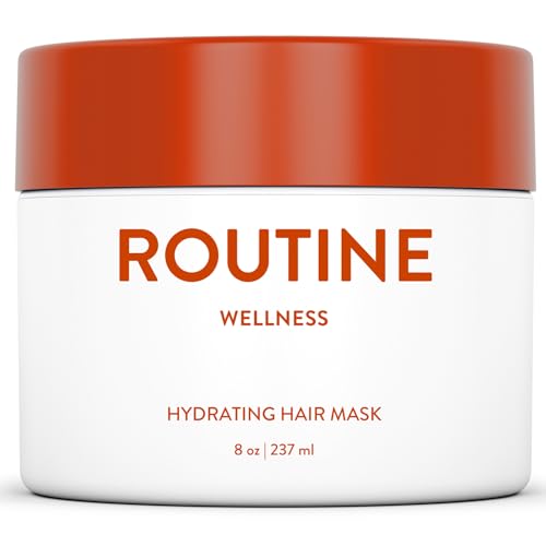 Routine Wellness Deep Conditioning Hair Mask for Dry Damaged Hair - Hydrating, Moisturizing Repair Treatment - Promotes Fullness - Coconut & Vanilla 8oz