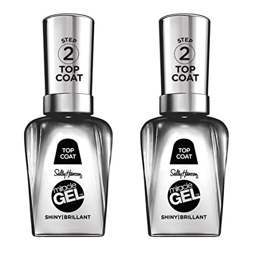 Sally Hansen Miracle Gel™, Clear Top Coat 101, Long Lasting, Gel-Like Formula, No UV Lamp Needed, Clear Nail Polish