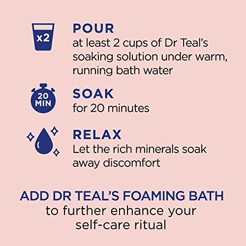 Dr Teal's Pure Epsom Salt Soak, Wellness Therapy with Rosemary & Mint, 3 lbs (Pack of 4)