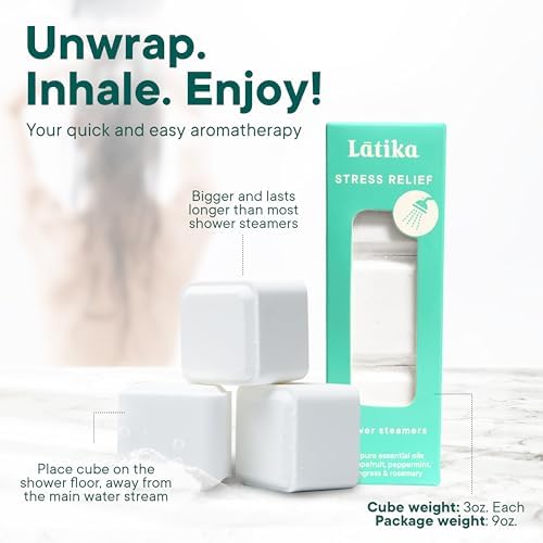 Stress Relief Steamer - Aromatherapy with Pink Grapefruit, Peppermint, Lemongrass and Rosemary - Calming and Relaxing for Anxiety Relief, Spa Aromatherapy Hot Tub - Must-Haves for Women and Men