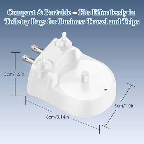 Direct Plug-in Wall Charger Base for Philips Sonicare | Fits 4100/5100/5300/6500 & HX63/65/67/68/89xx/91xx | Hygienic White | Excludes AI/9900 & DiamondClean Smart (Plug-in)