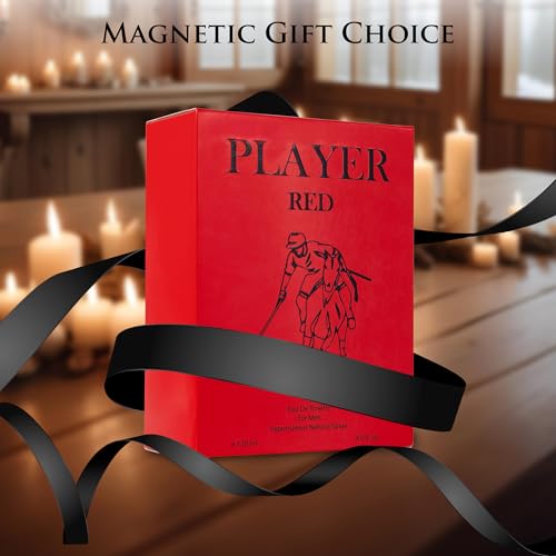 NovoGlow Player Red EDT - Top Notes of Cranberry, Sparkling Red Grapefruit, Cedrat, Italian Lemon, Lavandin & Clary Sage - Base Scents of Redwood, Amber Woods & Coffee Accords - Elegant 120ml Bottle