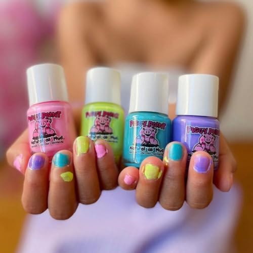 PIGGY PAINT 100% Non-toxic Girls Nail Polish - Safe, Chemical Free Low Odor for Kids, Funny Bunny
