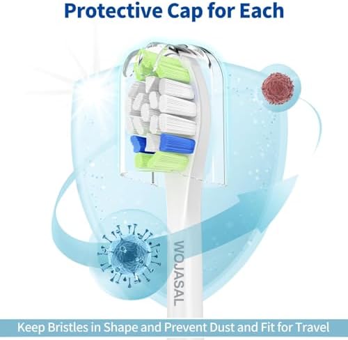 Replacement Toothbrush Brush Heads Compatible with Philips Sonicare Electric Toothbrushes for Snap-On System, Pack of 10, White