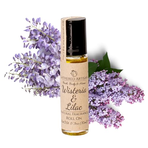 Wisteria & Lilac | Natural Essential Oil Perfume by Lathered Artisan | Alcohol-Free, Plant Based Oil Perfume, Nourishing, and Uniquely Handcrafted (Wisteria & Lilac - Roll On)
