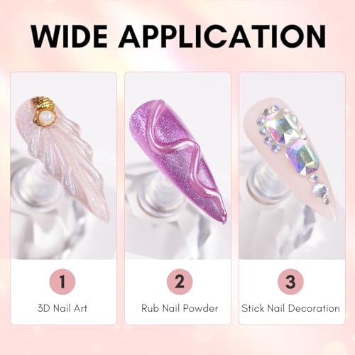 Makartt Nail Rhinestone Glue with 3D Gel Kit – Super Strong Nail Charm Glue & Sculpting Gel for DIY Nail Art, Drawing, Molding & Embossed Designs, Easy to Use for Nail Lovers & Beginners