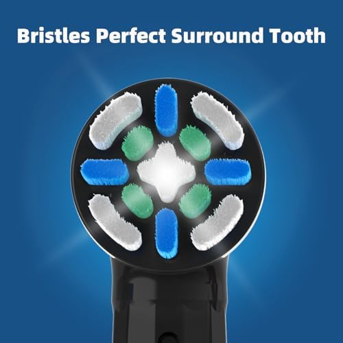 8PCS IO Replacement Heads Compatible with Oral B IO, for Oral B IO 2/3/4/5/6/7/8/9/10 Series Electric Toothbrushes, Medium Softness for Protect Teeth and Gums, Black/White