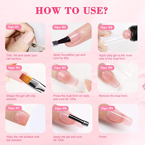 Saviland Slip Solution for Poly Gel Nails 4.06oz Liquid Anti-stick Gel Solution Kit for Beginners with Art Brush and Cup for Home DIY