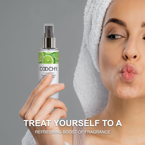 Coochy Fragrance Mist Body Spray - Organic, Unique Boost of Scent for Skin & Hair - Infused w/Lime, Citrus & Vanilla - Key Lime Pie, 4floz/118ml