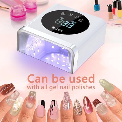 NAILGIRLS Cordless Rechargeable UV LED Nail Lamp, 150W UV Light for Gel Nail, Nail Lamps for Gel Polish with 4 Time Setting, Portable UV Nail Light, Professional Fast Curing Lamp for Salon