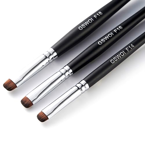 Acrylic Nail Brush for French Tips & Gel Polish Clean Up | Professional Dual-Use Brush with Wooden Handle for Acrylic/Polygel/Builder Gel | Nail Art Design Tool for Cleaning & Detailing (F16)