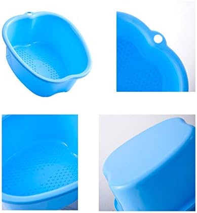 Foot Soaking Bath Basin: Plastic Foot Spa Basin for Soaking Feet - Foot Soaking Tub with Massage Dots - Roomy Foot Soak Bucket for Water Spa and Foot Massage (White)