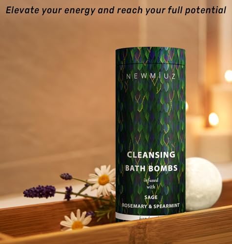 Sage Bath Bombs Spiritual Bath Energy Clearing Protection Shielding Smokeless Smudging Sage Rosemary and Spearmint Relaxation Stress Relief Spa Gift