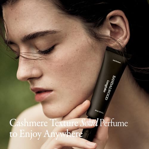 Solid Perfume - Sandalwood ScentㅣLong Lasting Travel Size Gel Fragrance, Alcohol-Free, Vegan & Sustainable, Cashmere-like Finish, Cologneㅣ1.01 fl.oz.