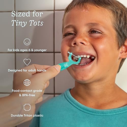 Kids Reflosser, Reusable, BPA-Free Flosser for Children with Sticker Pack, Dentist-Designed Eco-Friendly Oral Care Tool, Floss Holder for Healthy Teeth (Floss Not Included)
