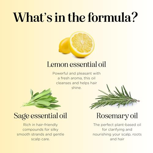 Sulfate Free Shampoo for Oily Hair - Lemon Sage Clarifying Shampoo for Build Up and Oily Scalp Care with Rosemary Essential Oil - Deep Cleansing Rosemary Shampoo for Greasy Hair and Product Build Up