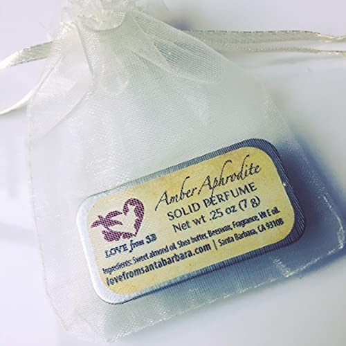 Compact Personal Amber Aphrodite Solid Perfume | Luxurious Artisan Spa Gift | Convenient, fits in your purse or travel bag | Amber Perfume