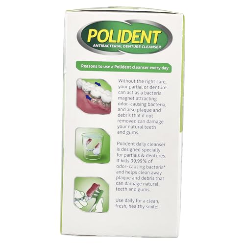 Polident Overnight Whitening Triple Mint Freshness Denture Cleaner Tablets - 84 CT