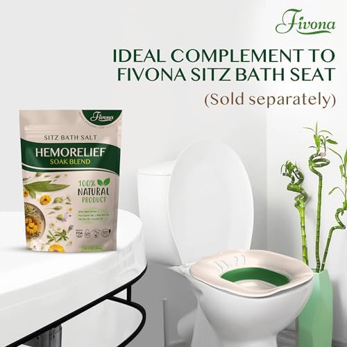 Fivona Sitz Bath Soak Blend for Hemorrhoids and Postpartum Recovery - Epsom Salt and Essential Oils Soaking Mix - 14.1 oz - Natural Care for Fissures and Bartholin Cysts