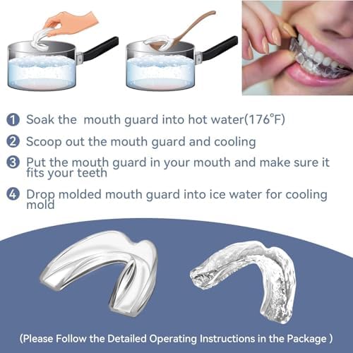 Kids Mouthguard for Teeth Grinding, Pack of 8 Moldable Kids Mouth Guards for Clenching Teeth, Sport Athletic, Whitening Tray
