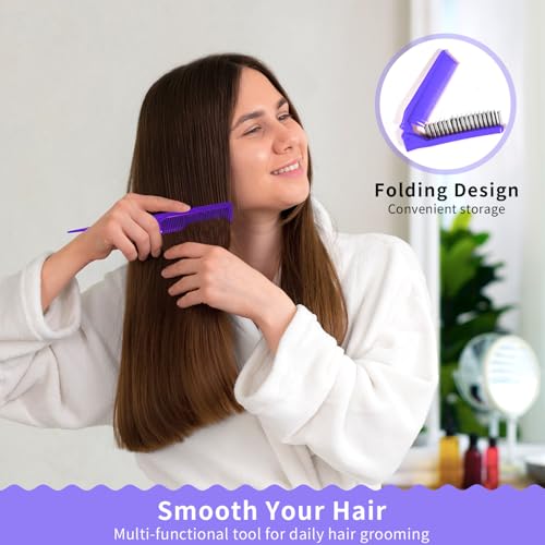 Hair Rollers Large Small 50PCS Set, 36PC Large Medium Small Hair Rollers for Volume Curlers with 12PC Clips 1 Tail Comb and 1 Folding Brush Comb for Short Medium Blowout Look Long Hair